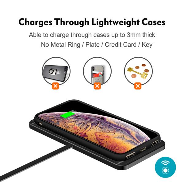 15 Watt Universal Car Wireless Charging Pad Automatic Detection And Switching