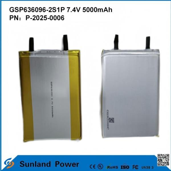 Rechargeable Lithium-Ion Battery Pack GSP636096-2S1P 7.4V And 5000mAh For Power Banks Outdoor Electronic Devices Flashlight Lighting Small Electronic