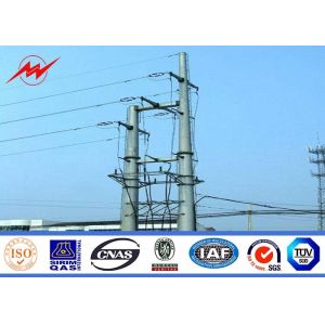 Galvanized Metal Steel Transmission Pole / Iron Electric Power Poles