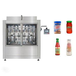 China Automatic Linear 48-56 Bpm Glass Plastic Bottle 250ml 500ml Bbq Sauce Filling Machine wholesale