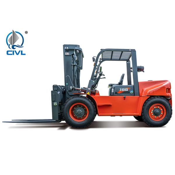 10 Ton Diesel Forklifts / 92 Kw Engine Forklift Truck Material Handling Machinery