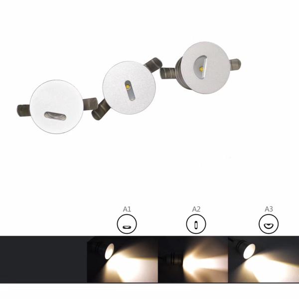 1W Outside Led Stair Night Lights Round Ring Tempered Glass Matte Cover / Lens