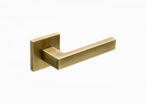 China Mute Black Gold Brass Wood Door Lock Set Split Handle Rust Resistant For Bathroom wholesale