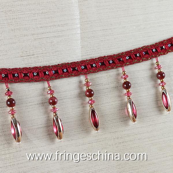 Handmade fashionable chain beads lace tassels fringes for curtain/sofa/pillow decoration