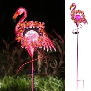 China Warm White 38.6 Inch Solar Flamingo Garden Stake wholesale