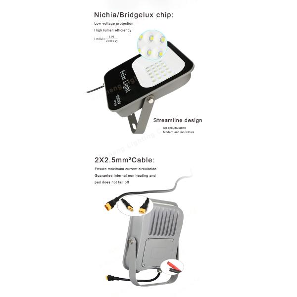 Super Bright 60W 190*219.5*45mm Solar Outdoor Flood Lights