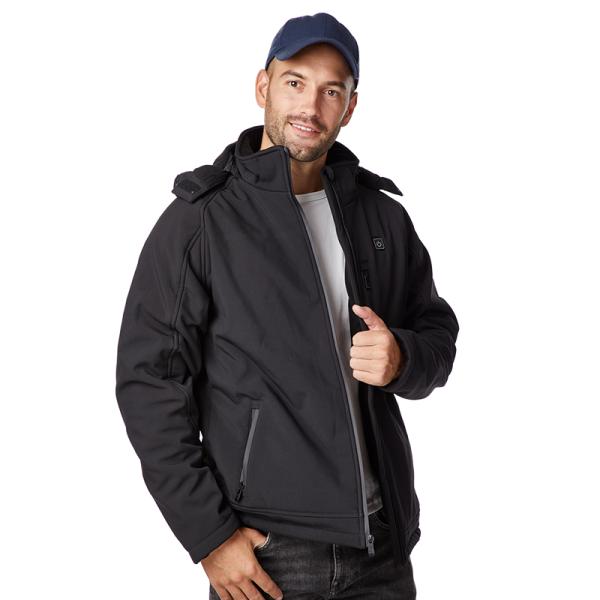 Washable Electric Winter Coats For Men Windproof Polyester Cotton