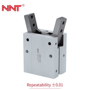 China Non lube Angular Pneumatic Gripper , Aluminum 2 Finger Robot Gripper wholesale