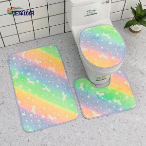 China Microfiber Entrance Rugs Indoor Fluffy Fabric PU Backing Floor Mat Foot Mat Bathroom Mat Set on sale