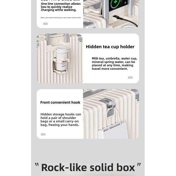 360° Spinner Wheels Lightweight Aluminum Frame Carry-On Luggage with Scratch-Resistant Sit-On Design and Zipper Closure