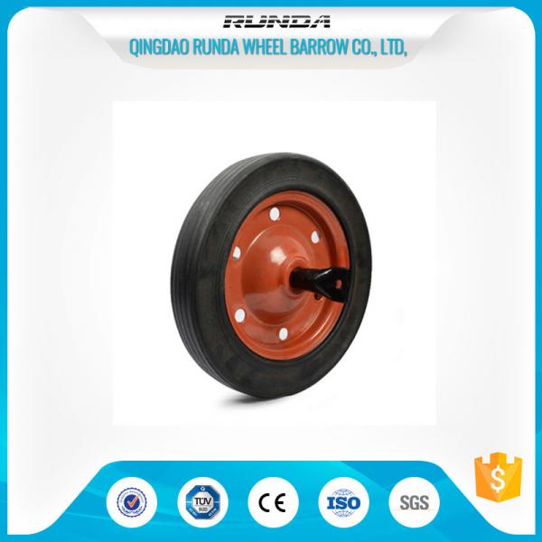 Quality 13inches Rubber Tyred Wheels Centered Hub Line Tread 20mm Bore Hole Multi Corlor for sale