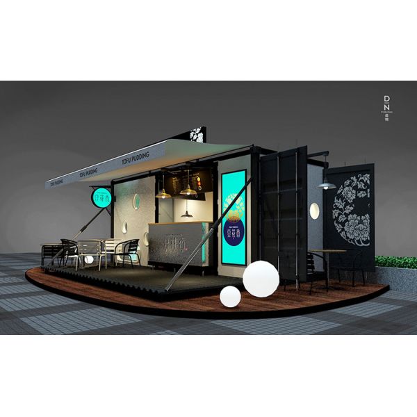 Wood Plastic Panel 40GP Coffee Shop Shipping Container