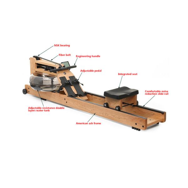 Commercial Cardio Deluxe Wooden Water Rower Rowing Machine For Gym