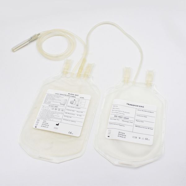 Medical Blood Collection Bags , Transparent Empty Triple Blood Bag