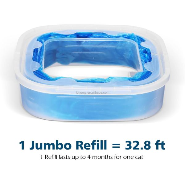 Heavy Duty Litter Pan Poop Bags with Drawstring Thick Jumbo Cat Litter Box Liner Bags Cat Litter Refill Cassettes