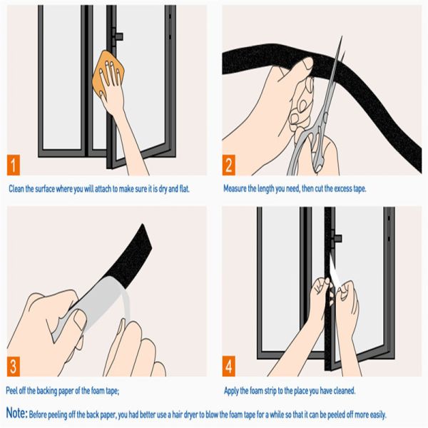 Insulation Self Adhesive Neoprene Foam Strip High Density Rubber Foam Weatherstrip