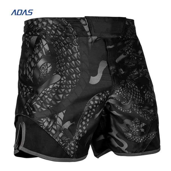 Sublimated MMA Muay Thai Wrestling Mens Polyester Shorts Dyed Sportswear Oem