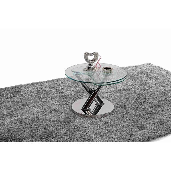 Round Glass Table Top Stylish Tea Table X Metal Base Side Small Table