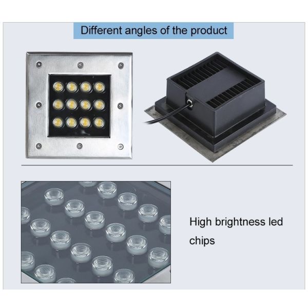 Ip68 24V Underwater LED Lights Stainless Steel Tempered Glass Material