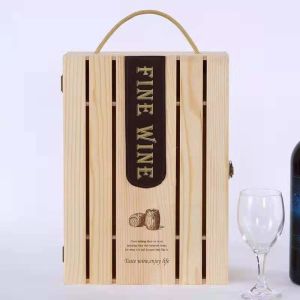 China Reusable Double Wine Wooden Box Packaging Moistureproof Thickened wholesale