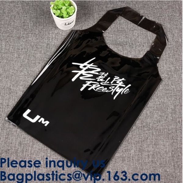Clear Purple Trendy Shopping Bag,Folding PVC Tote Bag,Waterproof PVC Shopping Shoulder Bag, BAGEASE, BAGPLASTICS