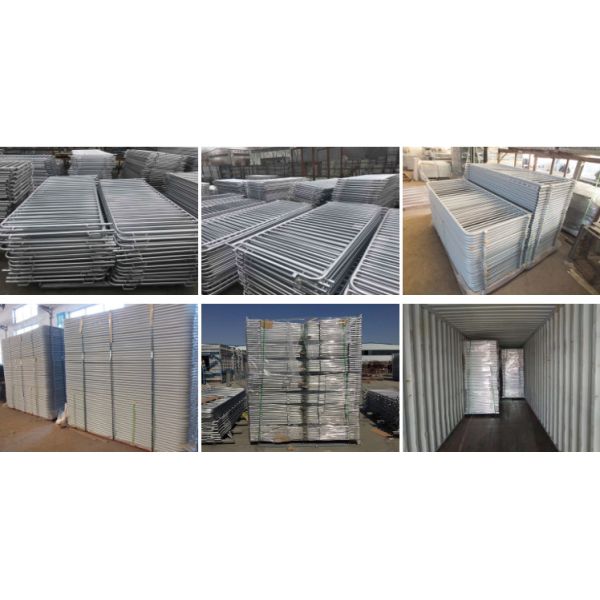 Orange Crowd Control Barriers Powder Coated Crowd Barriers With Detachable Feet 1.1M Height