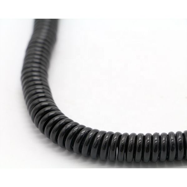 Custom Black Spring Fast Charging Coiled Sprial USB Type C to USB Charger Extension Cable
