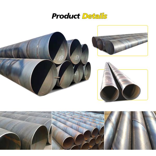 Q235 Q345 SSAW CS ERW Spiral Carbon Steel Pipe 1/8"-24