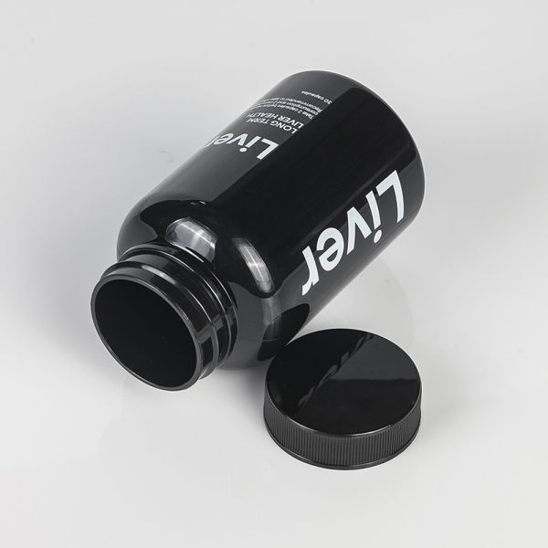 Wide Mouth Clear Blue Frosted Pill Supplement Capsules Empty Vitamin Plastic Bottle with Screw Cap Capsules Tablets PET Bottle