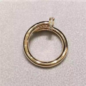 China 18K Yellow Gold Nail Ring No Gemstone , Simple Gold Ring With Diamond  wholesale
