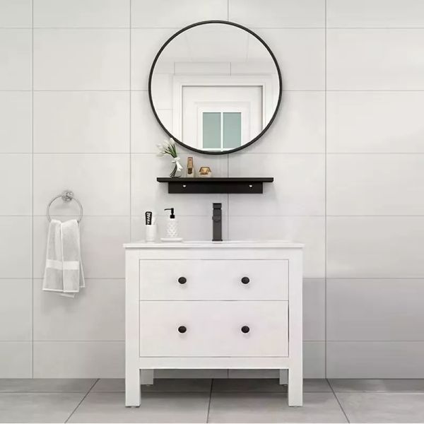 Modern Solid Wood Bathroom Cabinet Vanity Furniture Single Sink Unit
