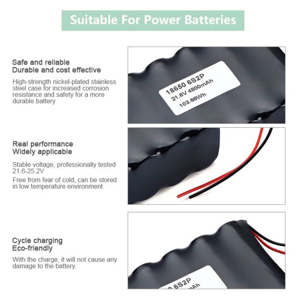 4800Mah 21.8V Lithium Ion Battery Pack Li Ion 18650-6S2P Battery Li-Ion Rechargeable Battery