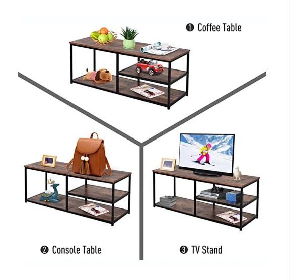 Eco Friendly 55inch Tv Organizer Shelf Industrial Metal Media Console