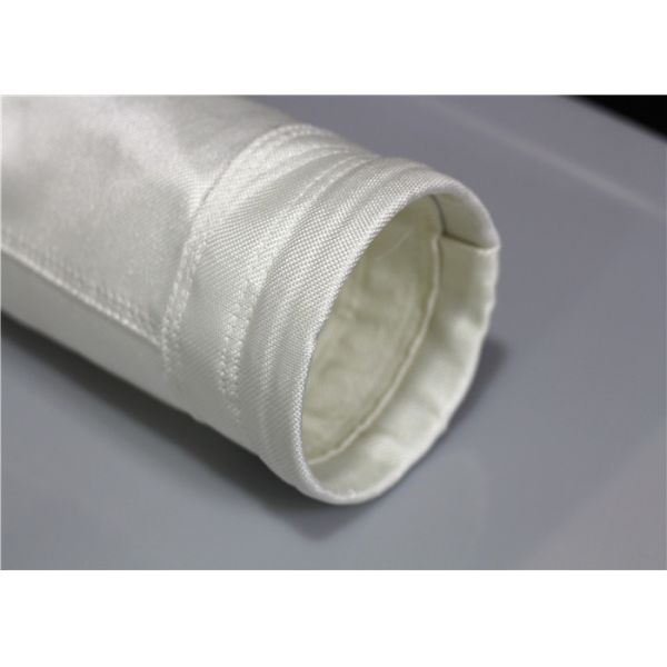 Dust Peeling Fiberglass Filter Bag Low Power Consumption Size Stable Plain Weave Texture