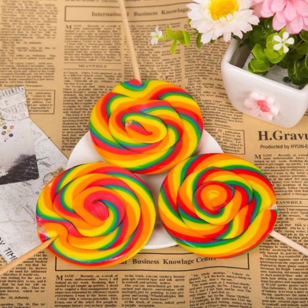 Swirl Lollipop Candy Making Machine Flat Rainbow Automatic Plant Layout