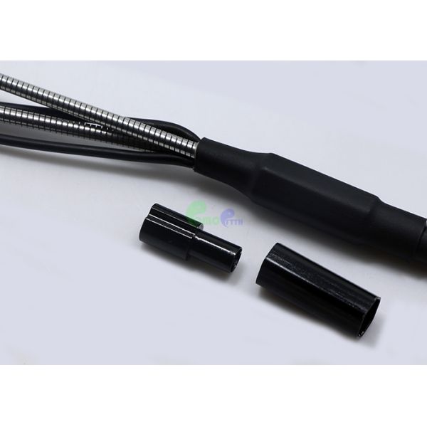 Outdoor CPRI Fiber Patch Cable LC - LC OM2 MM 50 / 125 Duplex 7mm 50m Black Anti - UV LSZH with armored Fanout tails