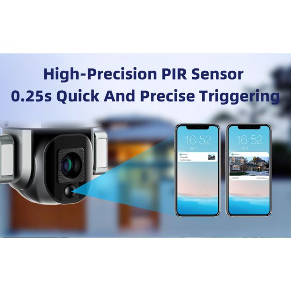 4G Outdoor Dual Lens Security Camera Two Way Audio 10X Zoom Solar Powered