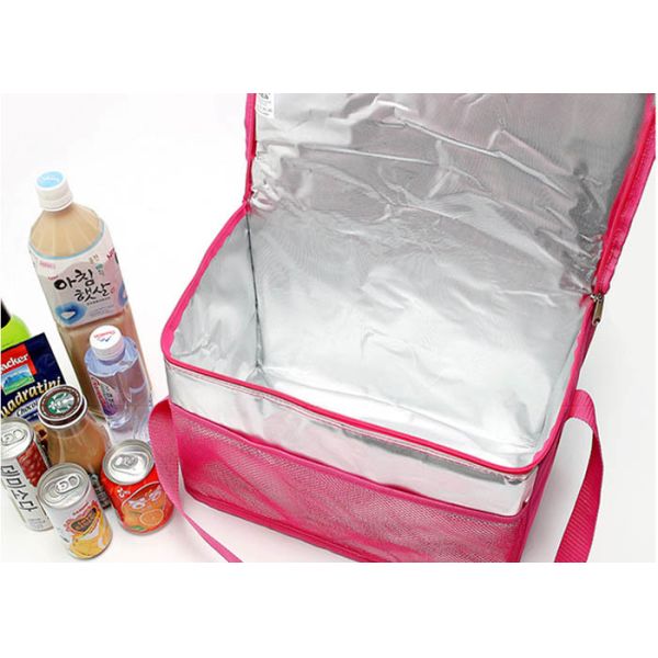 Green Aluminum Foil Insulated Tote Lunch Bag With Shoulder Strap