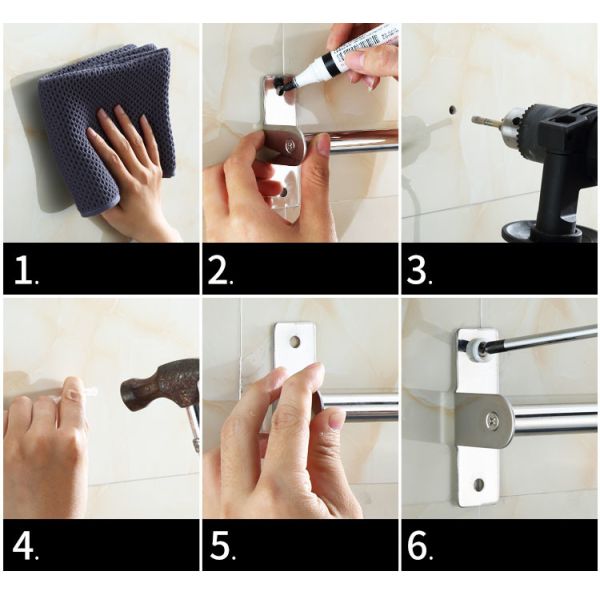 Stainless Steel 304 Wall Mounted Kitchen Shelf , Kitchen Sliding Hooks Multipurpose