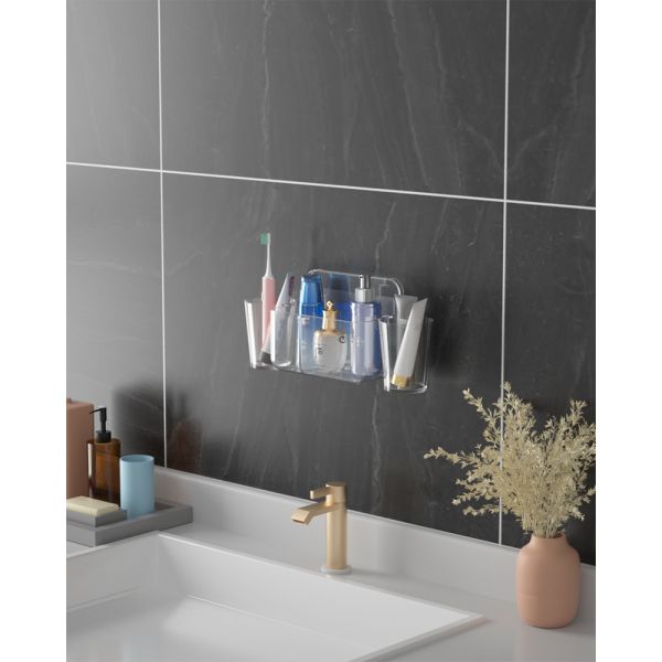 32cm Wide Self Adhesive Toothbrush Cup Holder WGO Toothbrush Holder Wall Suction