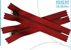 Metal Brass Reversible Separating Zipper , 6 Inch Separating Zipper For Cloth Pants