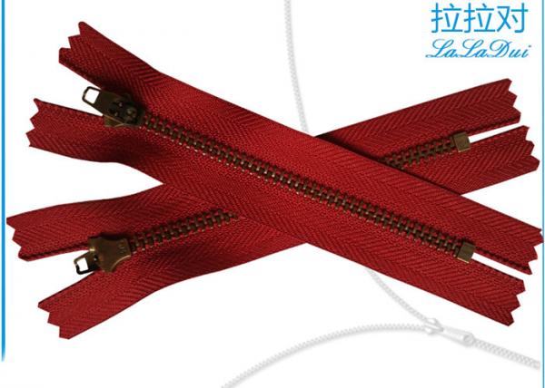 Quality Metal Brass Reversible Separating Zipper , 6 Inch Separating Zipper For Cloth Pants for sale