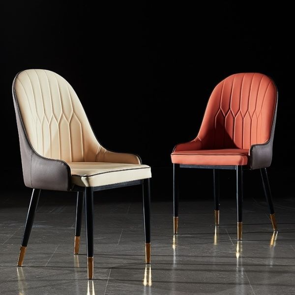 Marble Stainless Steel Dining Table Chair Sets With Velvet / PU Seat