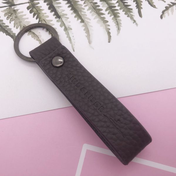 Debossed 10mm PU Genuine Leather Key Holder For Keys Customized