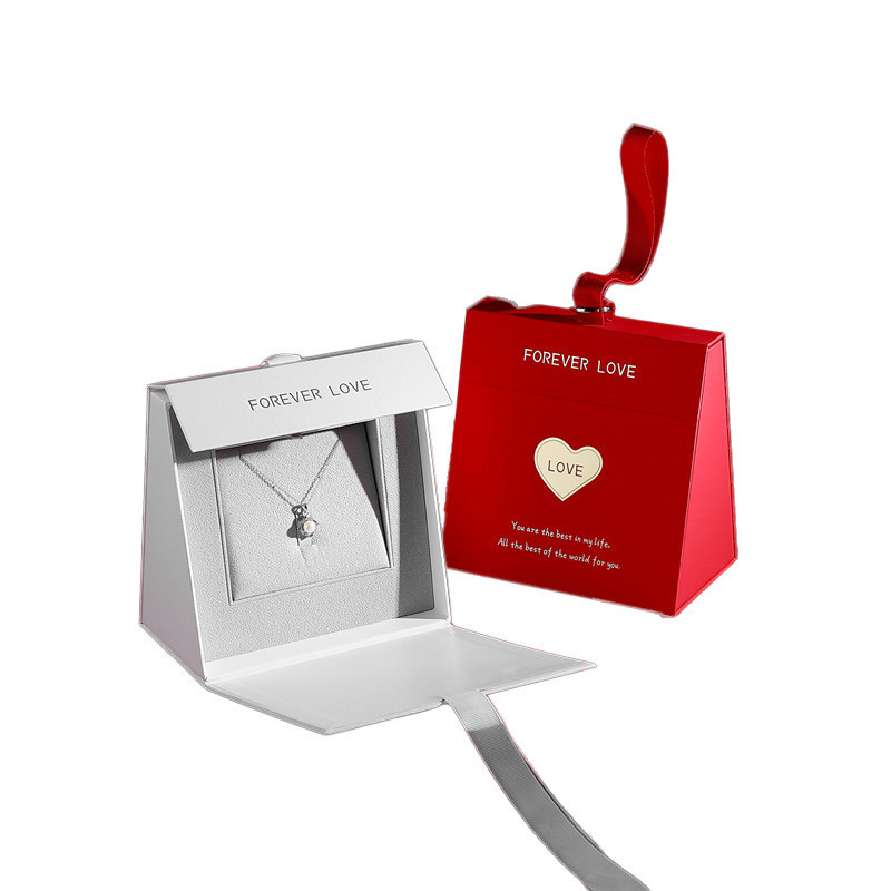 Flower Necklace Square Treat Card Board Gift Boxes For Women Customized