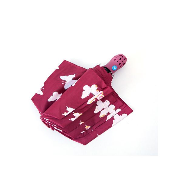 Automatic Lightweight Travel Umbrella Printing Silk Screen Colorful 3 Fold