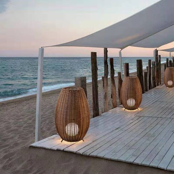 Creative Rattan Lampshade floor lamp for club