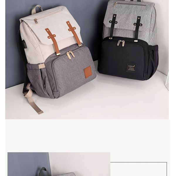 ISO9001 Fashion Mummy Maternity Nappy Diaper Bag Backpack With USB