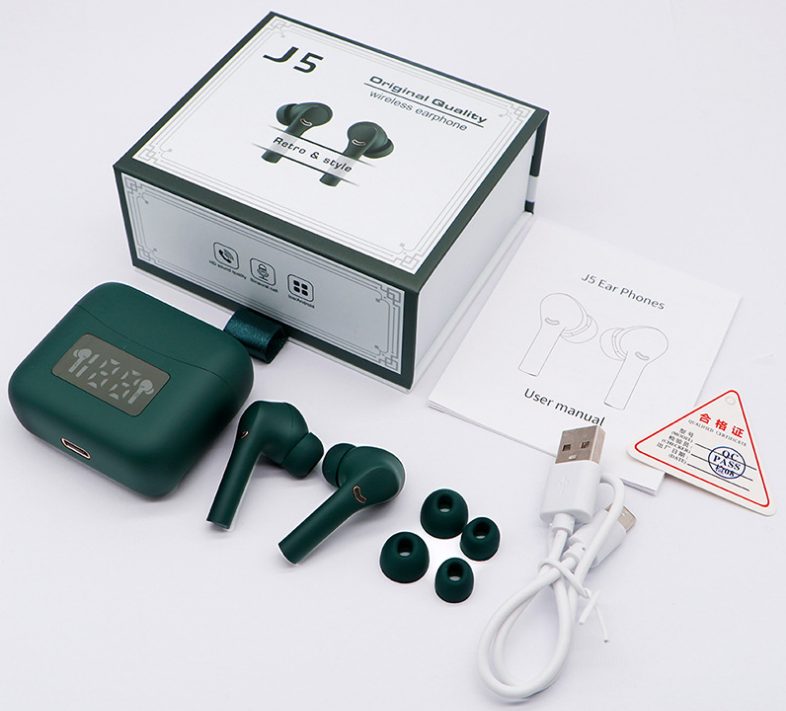 LED Display Anc Wireless Noise Cancelling Bluetooth Earphones Earbuds For Phone Calls