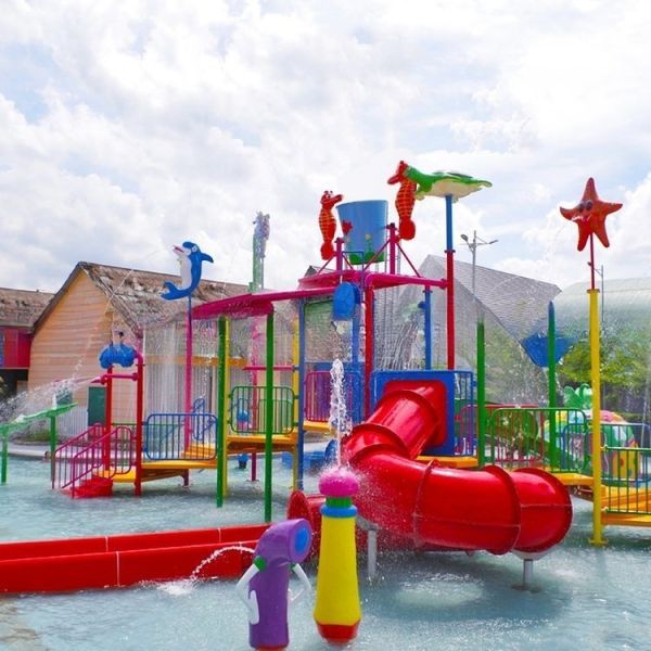 Fade Resistant Splash Water Playground Hot DIP Galvanizing With Bucket